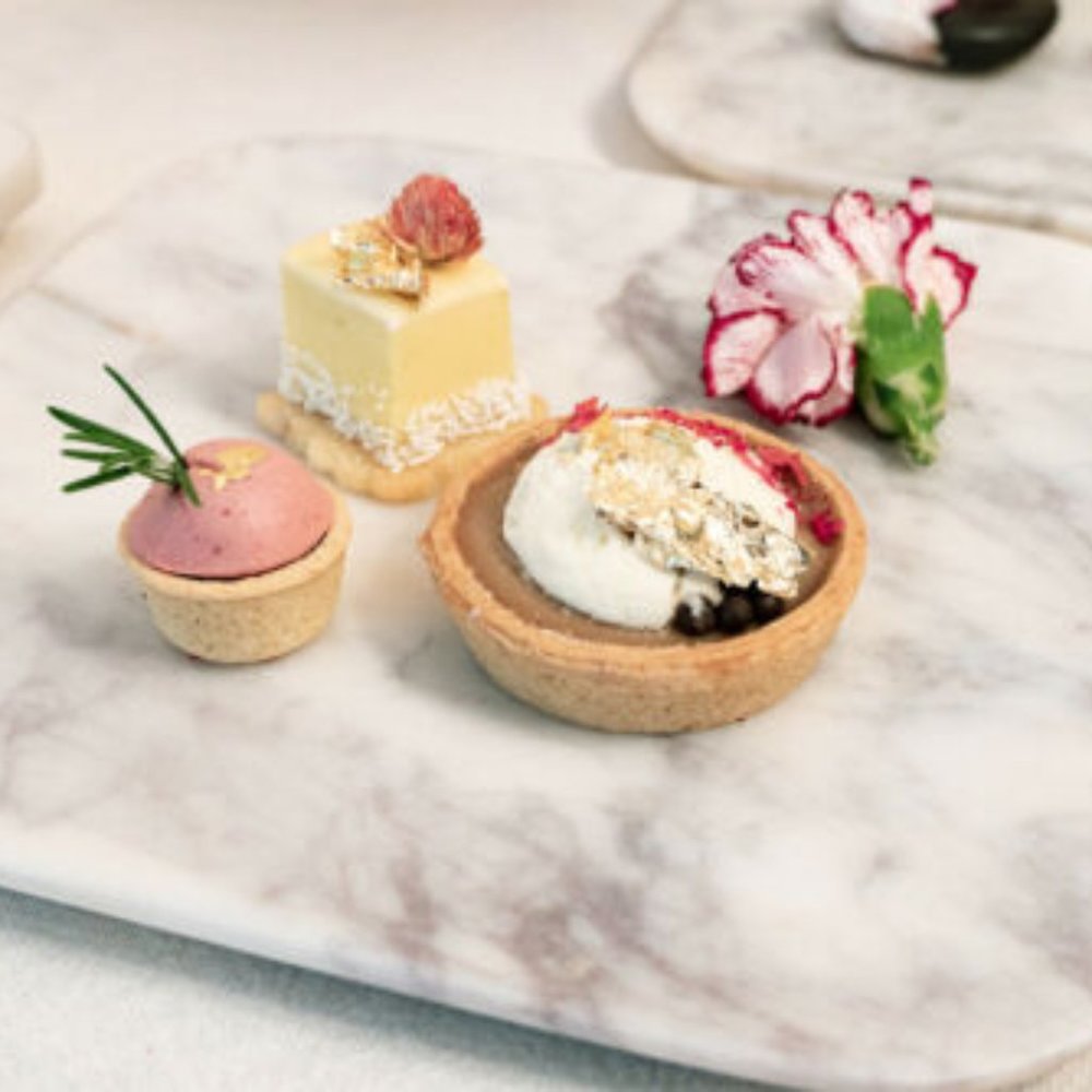 New in Box White, Grey + Purple Marble Serving Platter Home Decor $65.00 Retail